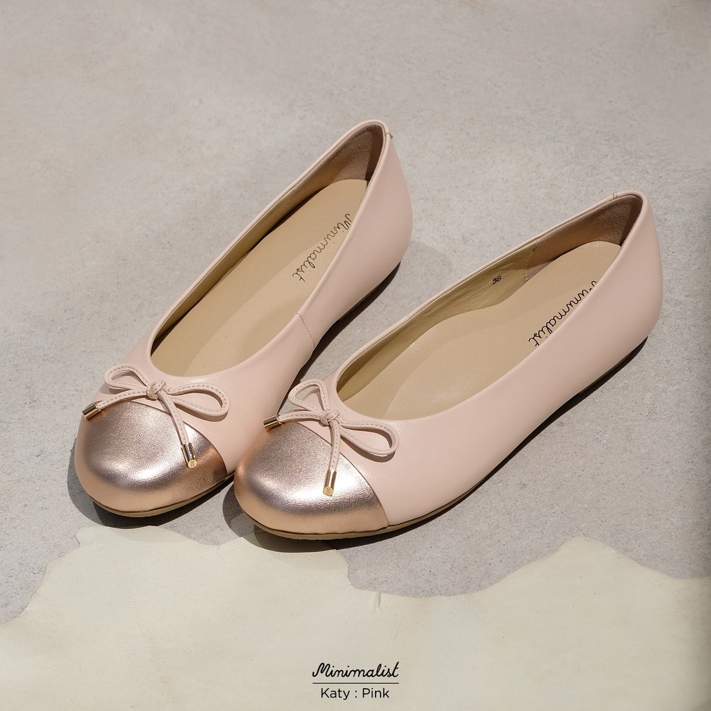 𝐌𝐈𝐍𝐈𝐌𝐀𝐋𝐈𝐒𝐓 รองเท้าหนังแกะ รุ่น Katy (Pink) รุ่นยอดฮิตของสาวหน้าเท้ากว้าง นิ่ม ซัพพอร์ตเท้า ไม่ลื่น พื้นไม่บาง