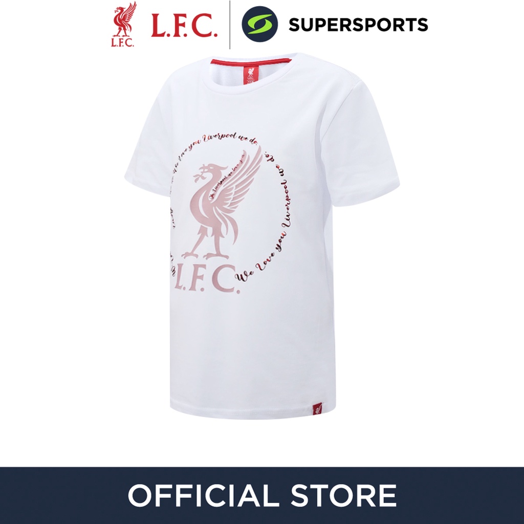 LIVERPOOL FOOTBALL CLUB Liverbird Text เสื้อยืดเด็ก