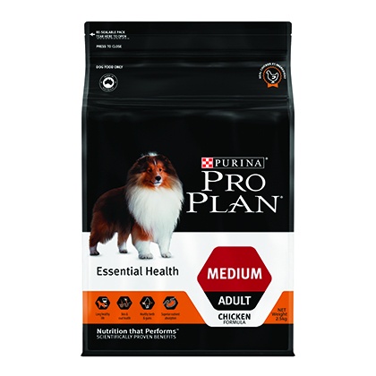 Purina ProPlan อาหารเม็ดสุนัข สำหรับสุนัขโต พันธุ์กลาง โปรแพลนสุนัข รสไก่ - 1 ถุง (2.5kg)