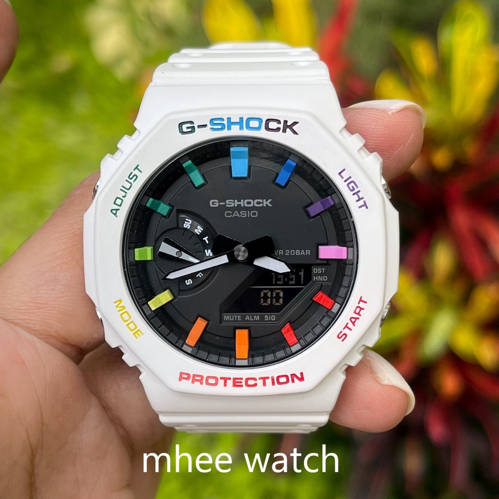 G-SHOCK Ga-2100 White Oreo Customize Rainbow perfect combination