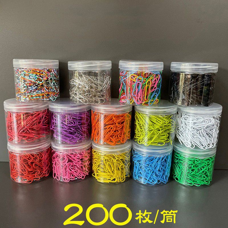 Yixi คลิปหนีบกระดาษ ขนาดใหญ่ สีแดง สีขาว สีดํา สีเหลือง สีเงิน 200 ชิ้น