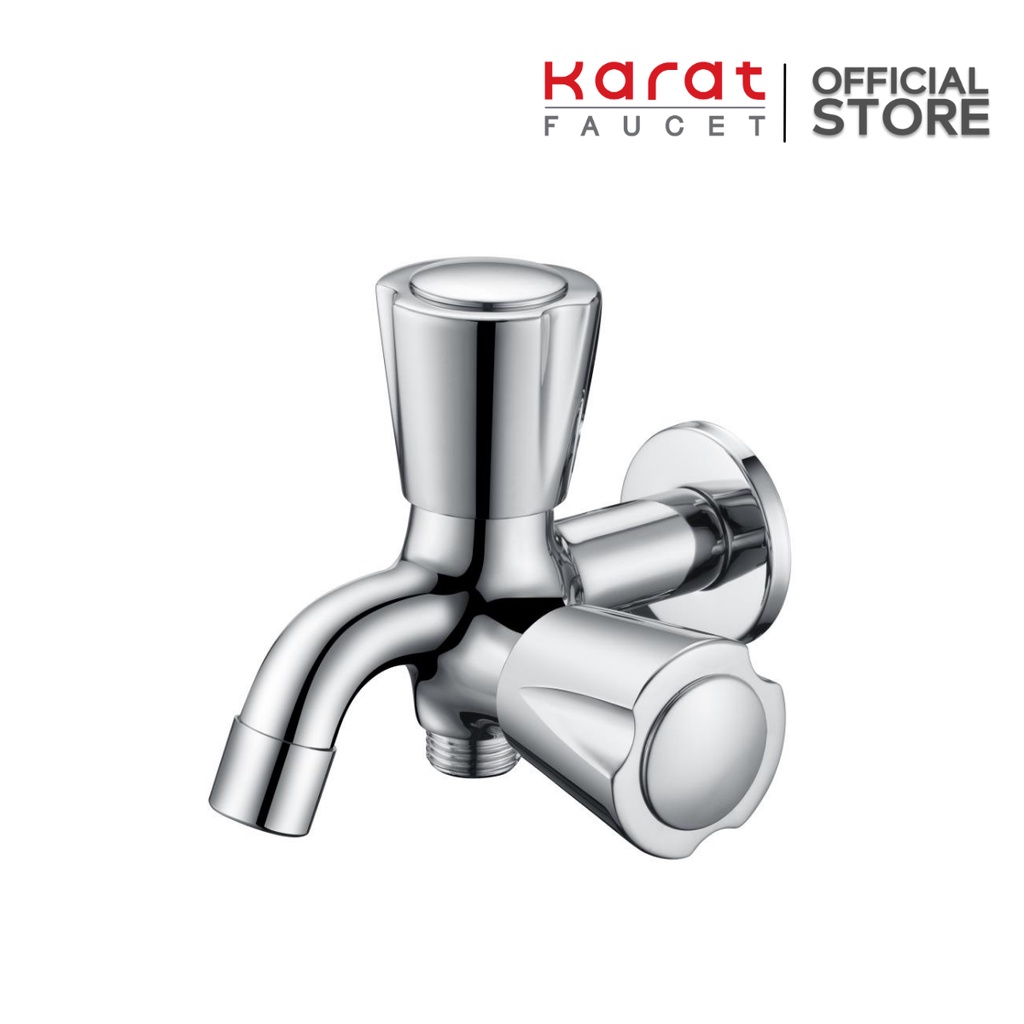 Karat Faucet ก๊อกล้างพื้นติดผนังพร้อมที่ต่อสายฉีดน้ำ รุ่น EC-04-421-50
