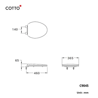 COTTO C9045 ทรงรี V ฝารองนั่งชักโครก Soft Close ฝารองนั่ง ฝารองนั่งชักโครก ฝาชักโครก