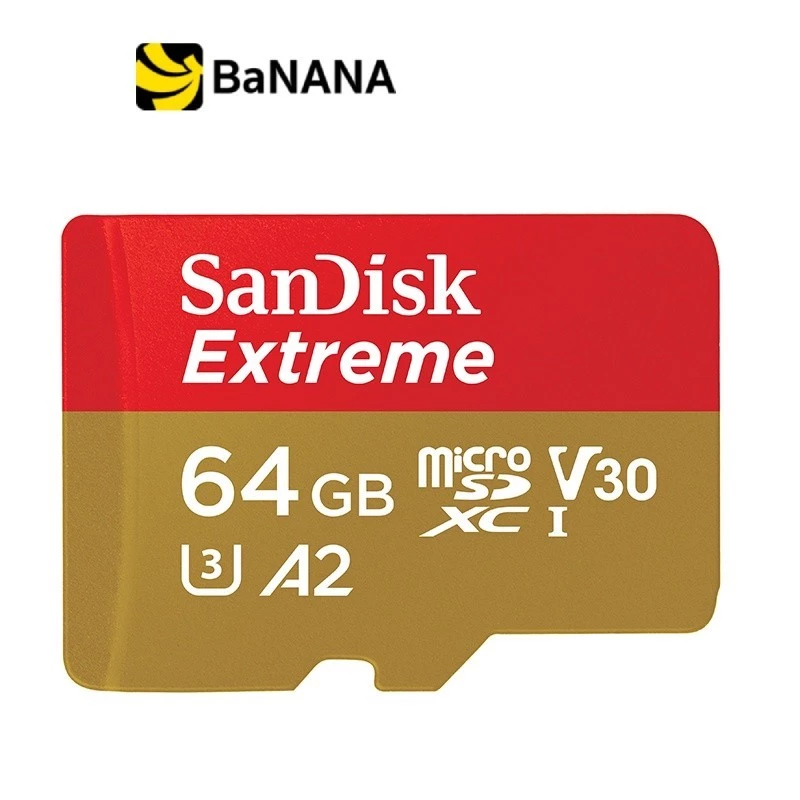 [ของแท้] การ์ดหน่วยความจำ SanDisk Extreme microSDXC 64GB V30 U3 C10 A2 170MB/s R 80MB/s W Red-Gold by Banana IT