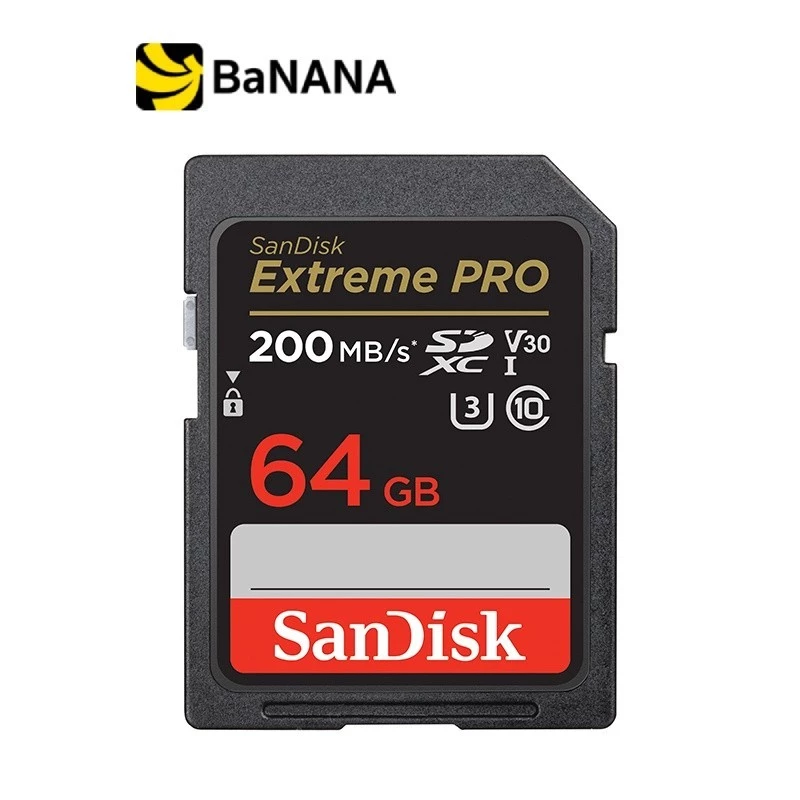 [ของแท้] เมมโมรี่การ์ด SanDisk Extreme Pro SDXC V30 U3 C10 200MB/s R 90MB/s W by Banana IT