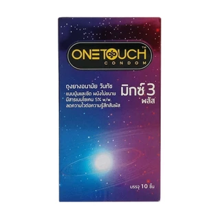 Onetouch Mix 3 Plus วันทัช มิกซ์ 3 พลัส ถุงยางอนามัย ขนาด 52 มม. กล่องใหญ่ 10 ชิ้น