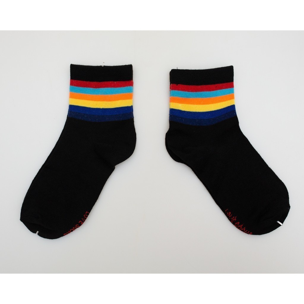 ถุงเท้า สีรุ้ง สายรุ้ง แถบสีรุ้ง ขนาด Free Size Rainbow รูปที่ 7