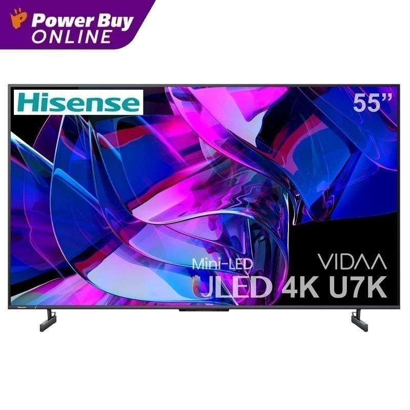 HISENSE ทีวี U7K VIDAA ULED Mini LED (55", 4K, Smart TV, ปี 2023) รุ่น 55U7K