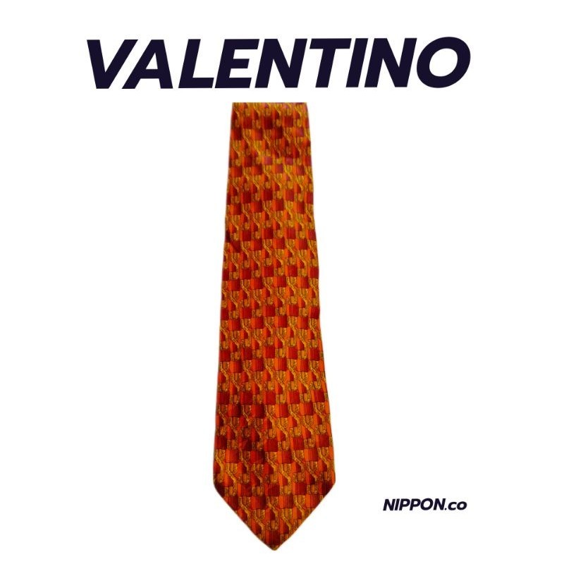 เนคไทValentinoแท้มือสองญี่ปุ่น(โทนสีส้ม)