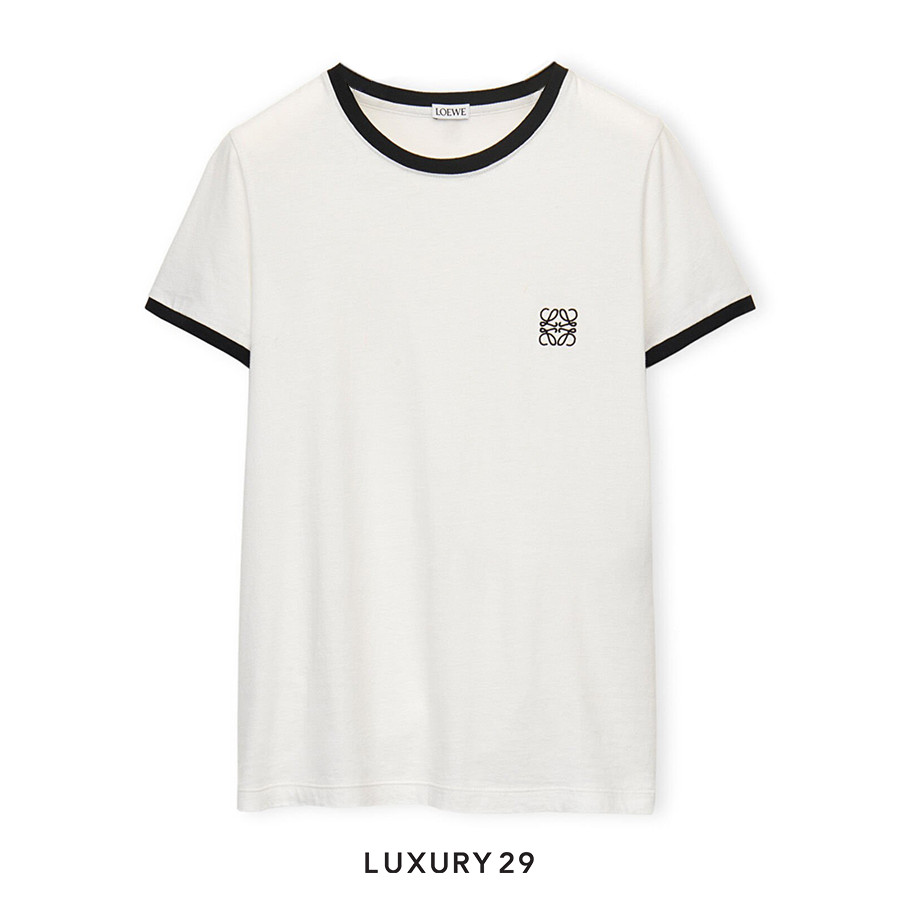 Loewe Slim fit T-shirt in cotton White/Black
