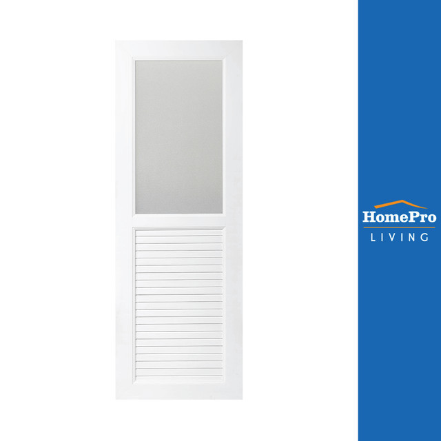 HomePro ประตู UPVC +วงกบ AZ113 GLASS 70x200 ซม. สีขาว แบรนด์ AZLE