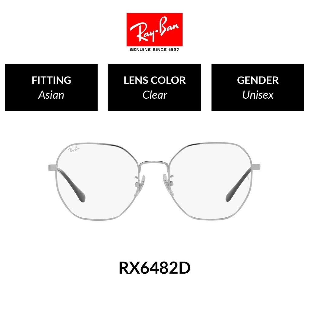 RAY-BAN VISTA - RX6482D 2501 Frame color: SILVER แว่นสายตา