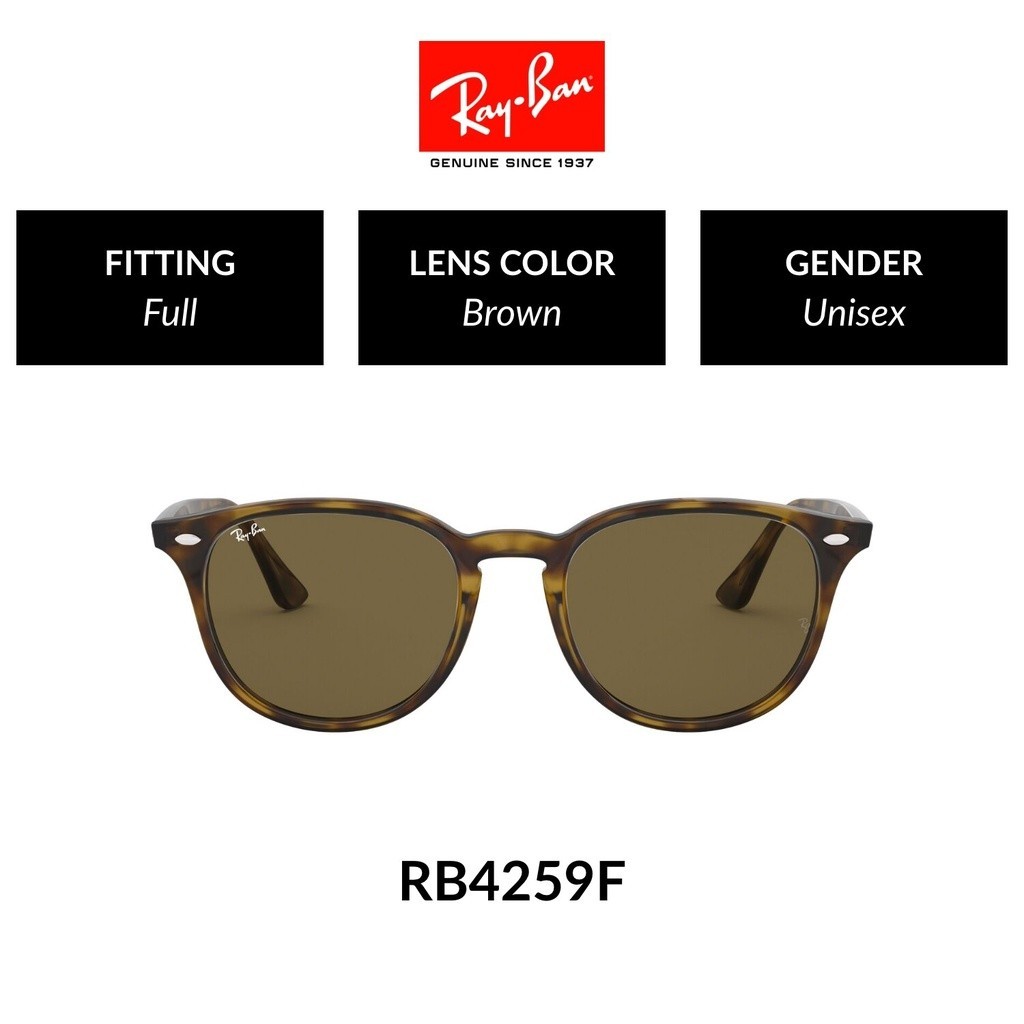 Ray-Ban Sunglasses - RB4259F - Shiny Havana (710/73) Size 53 Brown แว่นกันแดด