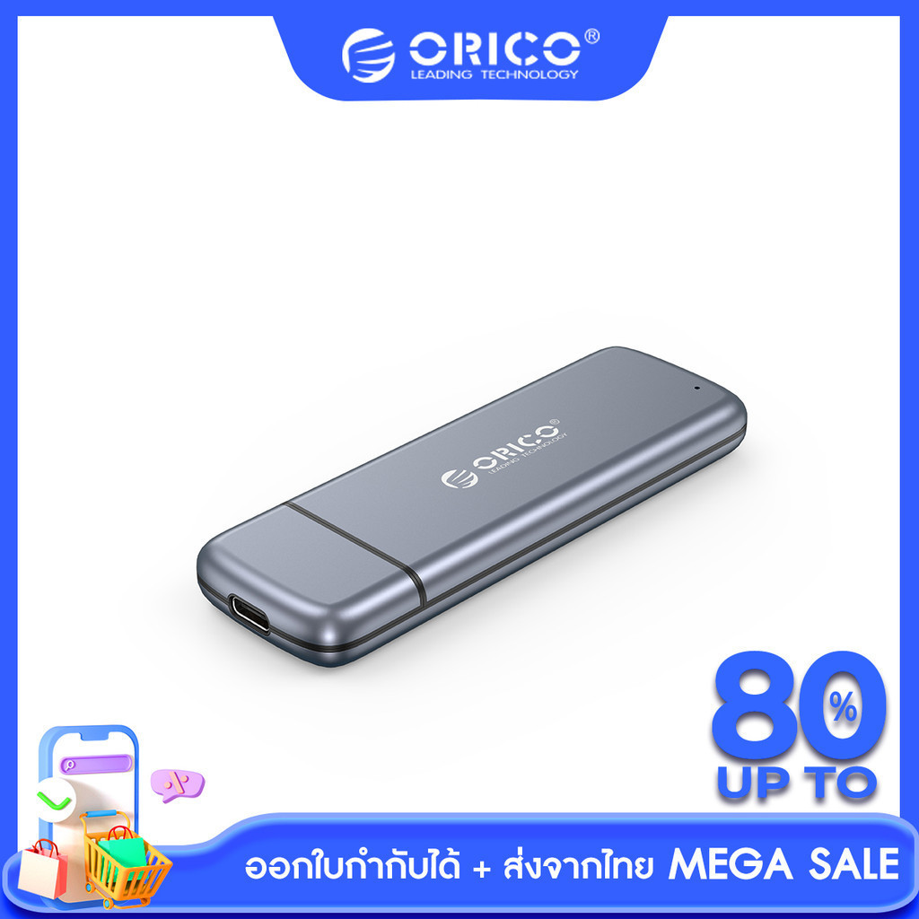 [ส่งจากไทย-ออกใบกำกับได้] ORICO M2 SSD Case NVMe SATA NGFF SATA Enclosure M.2 to USB Type-C 3.1 Transparent Hard Drive Enclosure（M2L2）