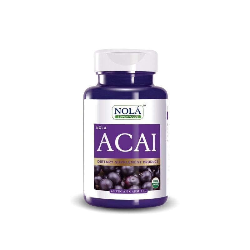 4 กระปุก NOLA Acai Berry 60 VEGAN Capsules : อาซาอิ เบอร์รี่ ฟรีซดราย อาหารเสริมสำหรับผิว โนล่า ซุปเ