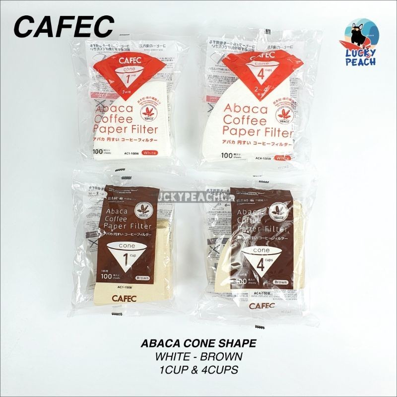 CAFEC Abaca Paper Filter [Cone Shape] White/Brown สินค้าของแท้จากญี่ปุ่น