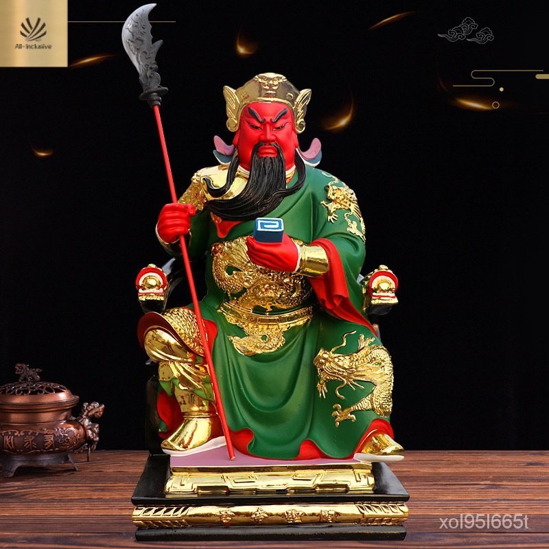 วัด Huayin รูปปั้น Guan Gong รูปปั้น Guan Di Shengjun เรซิ่น FRP รูปปั้น Guan Erye เทพเจ้าแห่งความมั่งคั่ง Guan Yu NH0K