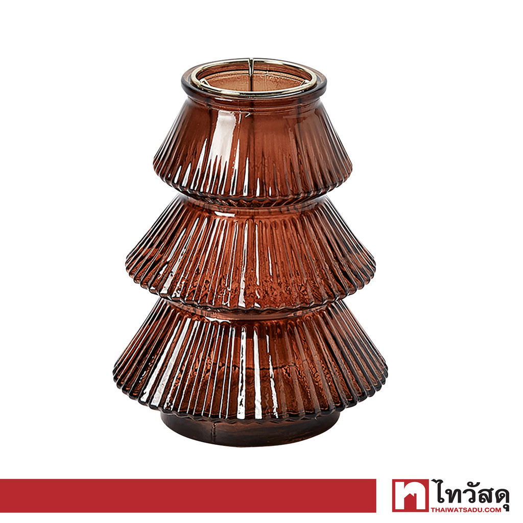 KASSA HOME เชิงเทียนแก้ว รุ่น 191137-1 สีเหลืองอำพัน