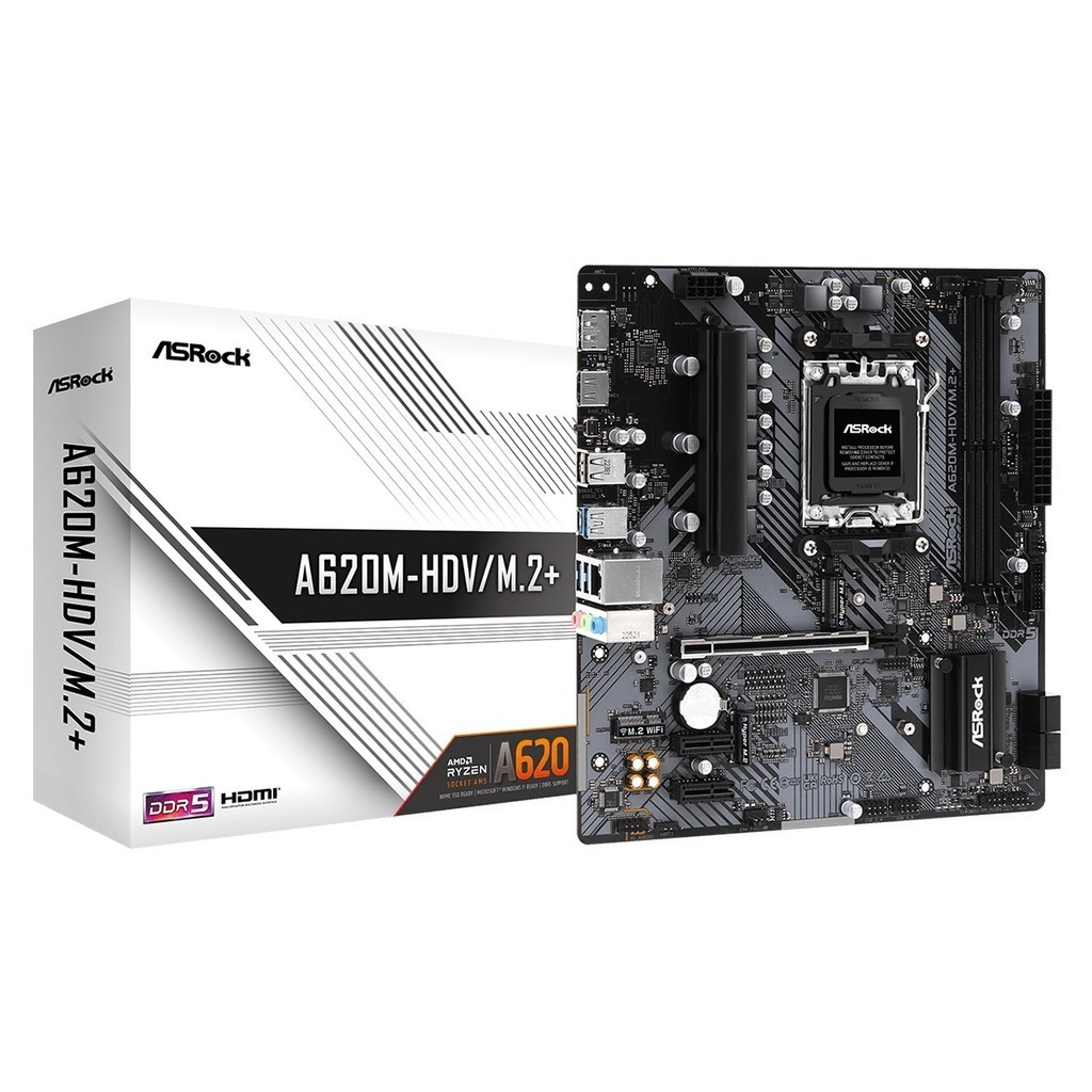 ASRock A620M-HDV M.2+ AMD AM5 mATX Motherboard (เมนบอร์ด)