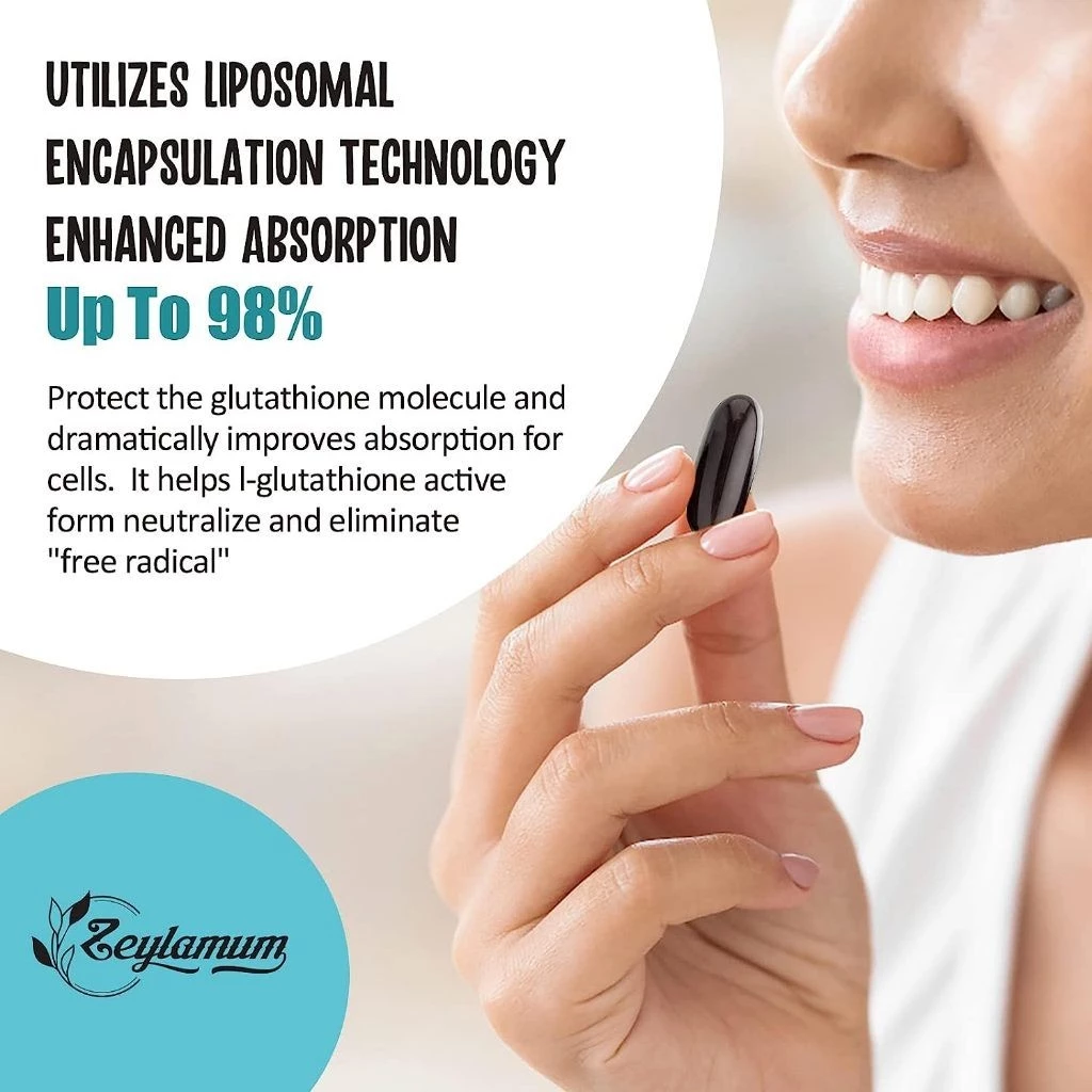 Zeylamum Liposomal Glutathione 2400mg 60 Softgels thumbnail 8