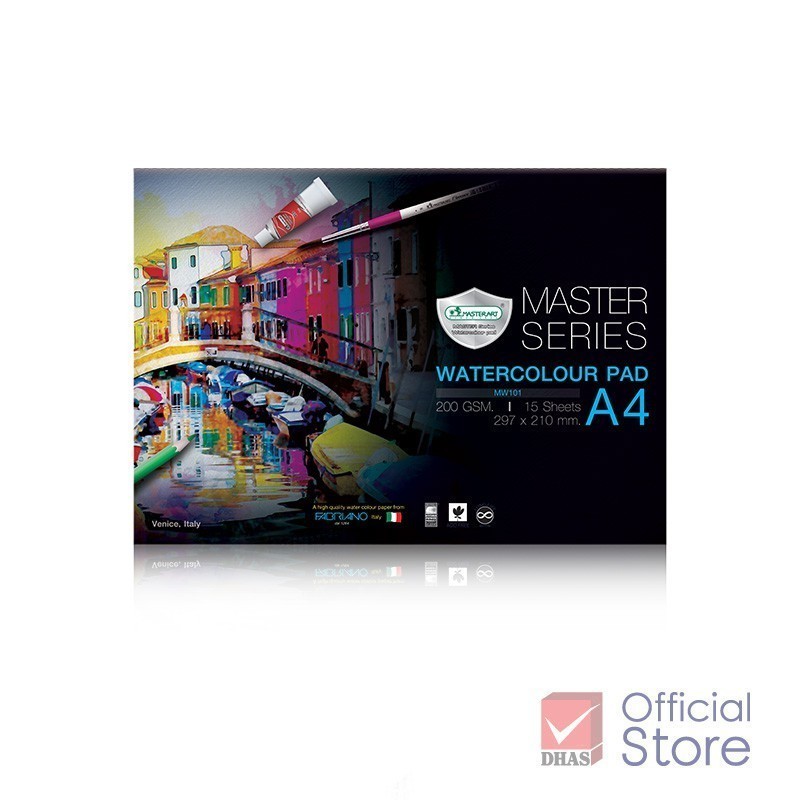 Master Art สมุดวาดรูป Pad วาดภาพระบายน้ำ A4 มาสเตอร์ซีรี่ย์ จำนวน 1 เล่ม