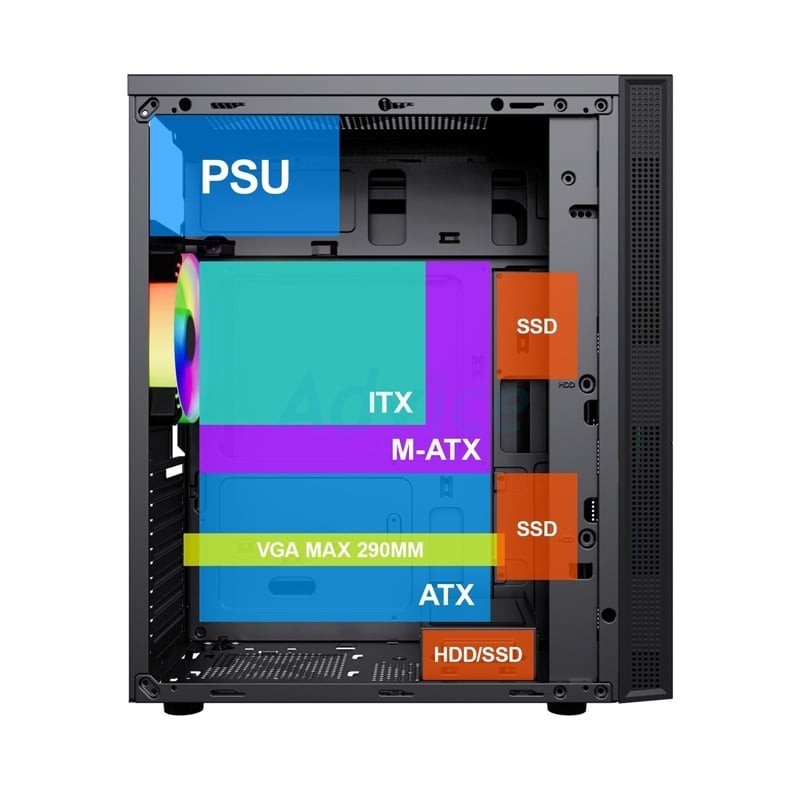 CUBIC ATX (NP) Flare RGB (Black) - A0153760