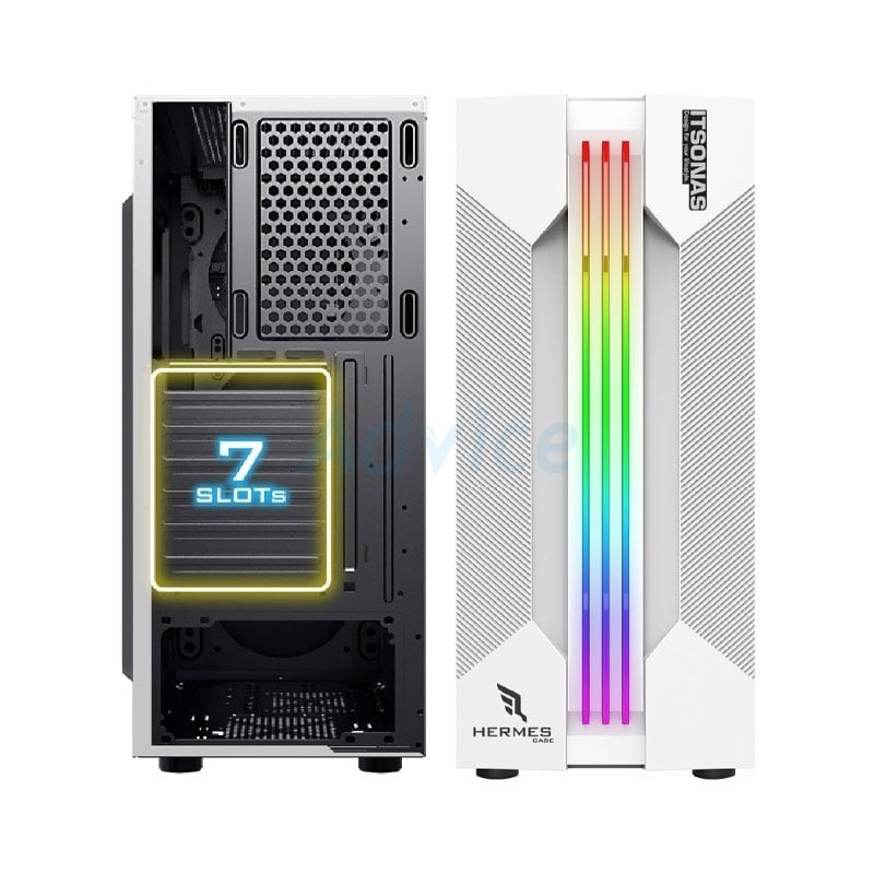 ITSONAS  ATX CASE เคสคอมพิวเตอร์(NP) HERMES TG ARGB (WHITE) - A0145577
