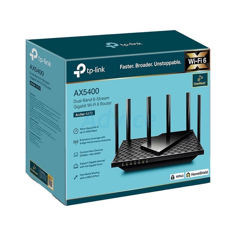 TP-LINK Router  (Archer AX72) Wireless AX5400 Dual-Band Gigabit Wi-Fi 6 – A0139045 ราคา ถูกที่สุด ดีลบีเคเค แกลเลอรีภาพที่ 4