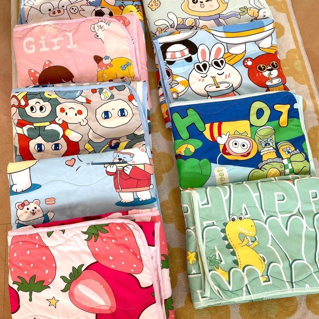 ผ้าห่มใยไหมนิ่มลืนๆเย็นๆ เด็ห่มสบาย สีสันสดใส ลายน่ารัก 110*150CM พร้อมส่ง - รูปที่ 4