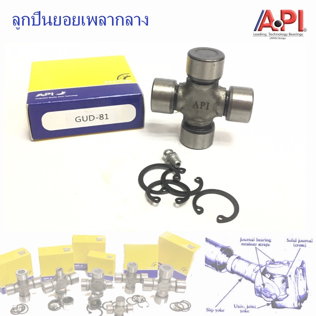 API & NB GUD-81 UJEX-2055 ยอยเพลากลาง ลูกปืนยอย ไดฮัทสุ Daihatsu S40 S60 UJ 20x53.5 mm.