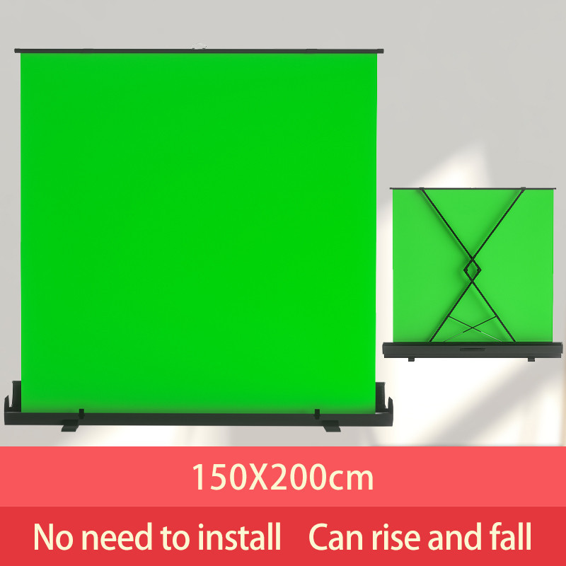 150X200 ฉากเขียว green screen ฉากถ่ายรูป ไลฟ์สด สตรีมเกมส์ กรีนสกรีน ฉากถ่ายรูป ผ้าเขียว Roll up ไฟสตูดิโอ camera stand