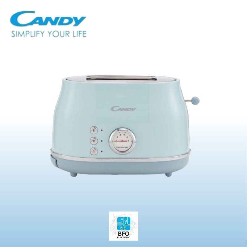 เครื่องปิ้งขนมปัง CANDY สีฟ้าพาสเทล รุ่น CTT-B105 แบบ 2 ช่อง กำลังไฟ 850 วัตต์ (รับประกันศูนย์)