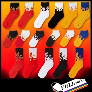 ถุงเท้าสตรีท ลายไฟ ขนาด Free Size Fire Socks