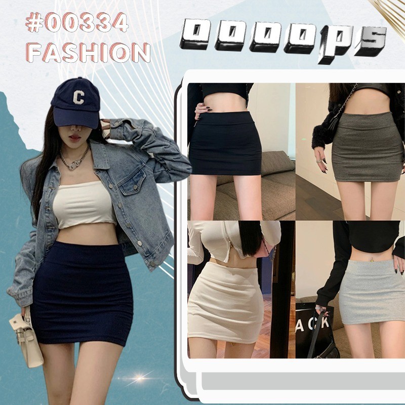 กระโปรงสั้น กระโปรงขาสั้นลำลอง ทรงเอ เนื้อผ้านุ่มลื่นใส่สบาย #00334