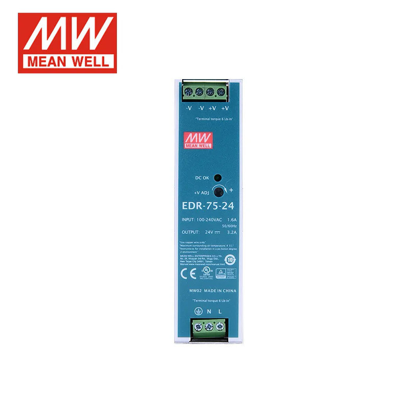 ✭MEAN WELL EDR-75-24 EDR-75-48 75W เอาต์พุตเดี่ยว Switching Power Supply EDR-75