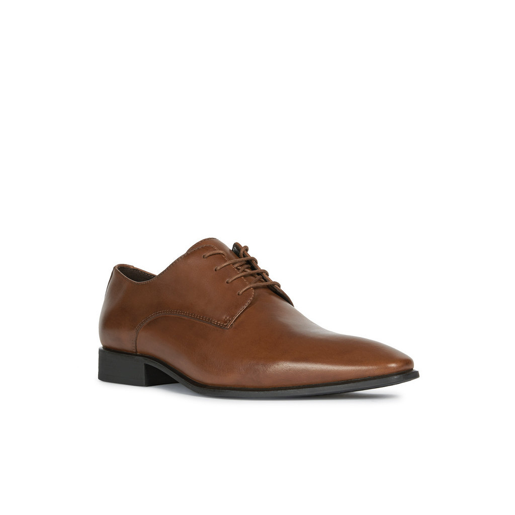 GEOX รองเท้าหนังผู้ชาย รุ่น UOMO HIGH LIFE - DK COGNAC SS24 (U0299BC6026M_S4BRXX)