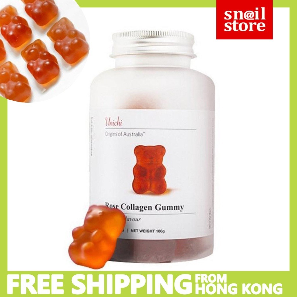 Unichi Rose Collagen Gummy Bear 60 Gummies  (EXP 2027) โรสฮิป คอลลาเจน กัมมี่แบร์ 60 แคปซูล