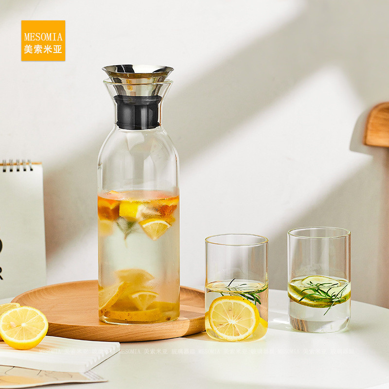 Mesoma Heat-Resistant Glass Cold Water Bottle Household Heat-Resistant Cold Water Bottle Large Capac