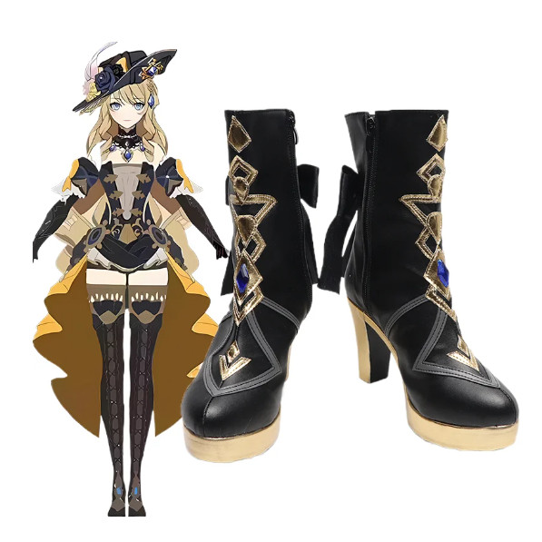 Game Genshin Navia Cosplay Shoes Boot Women Girl Halloween Genshin Impact Anime Carnival Customized 