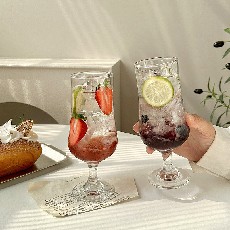 Korean Glass Juice Cup Beverage Cup Good-looking Cocktail Glass Cold Drink Soda Bubble Water Cup