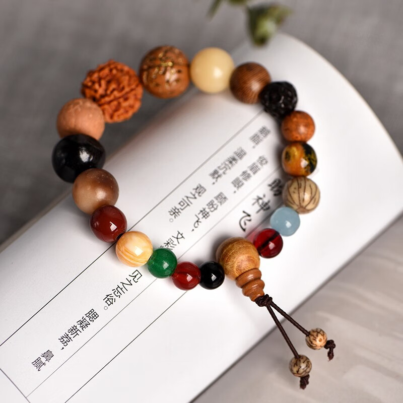 HotรับประกันคุณภาพXuantong 18-Seed Multi-Treasure Bodhi Bracelet18Seed Buddha Beads Pendant Rosary Bracelet Ebony Orname