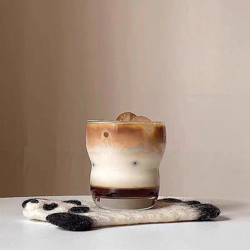 Retro Style Cafe Iced Coffee Cup Cold Extract Latte Cup Beverage Cup Cocktail Glass Ice Hockey Cup G