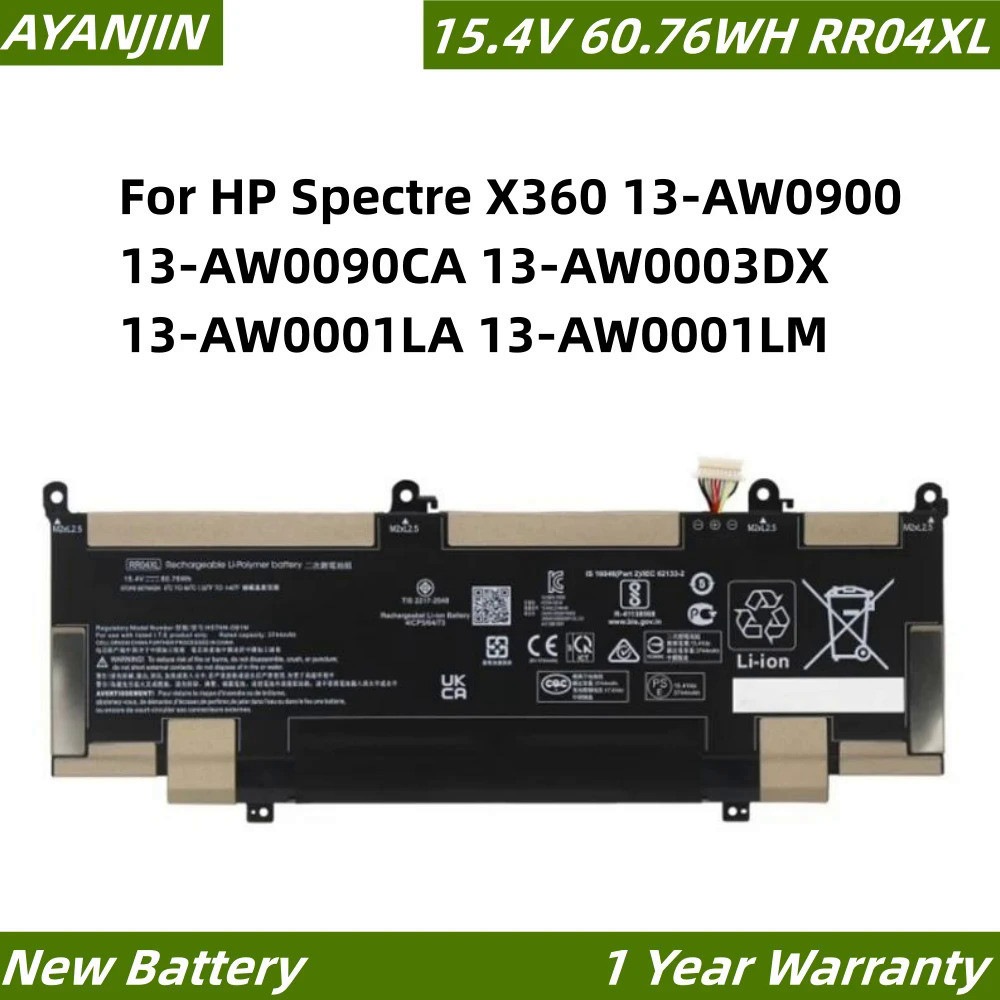 L60373-005 15.4V 60.76WH แบตเตอรี่แล็ปท็อปสำหรับ HP Spectre X360 13-AW0900 RR04XL 13-AW0001LA 13-AW0