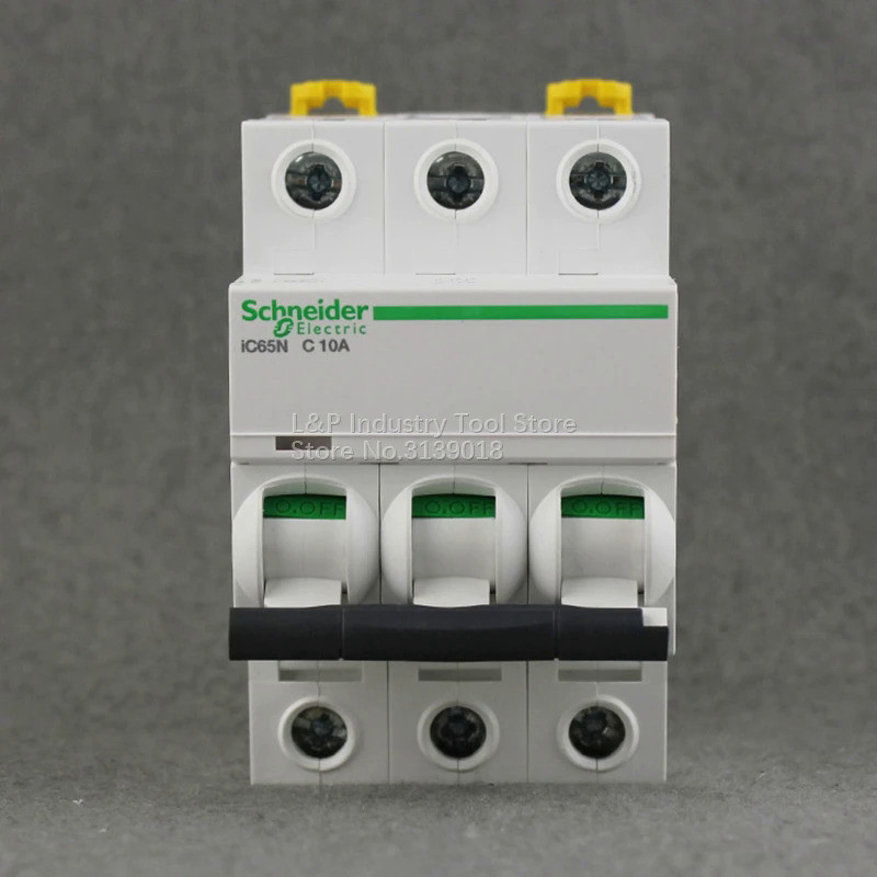 100% ใหม่ Original Schneider IC65N 3P C10A A9F18310สูญญากาศ Mini Circuit Breaker MCB Acti 9 Type C