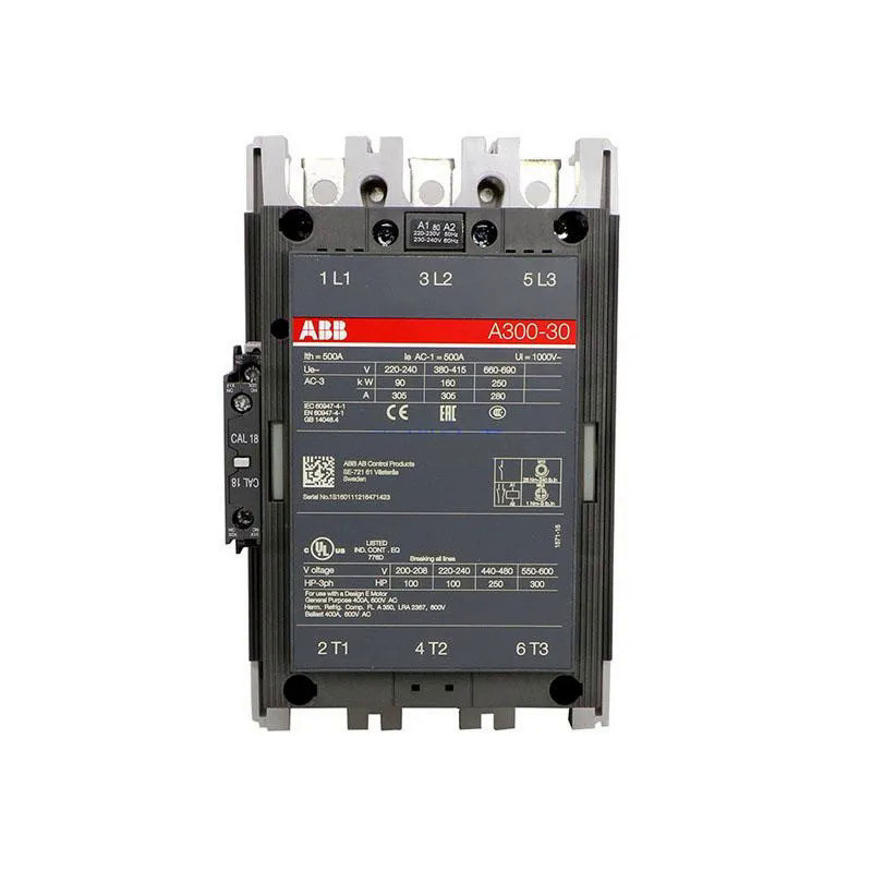 ABB 3-ploe Contactors AX Series 1NC และ1NO 50HZ/60HZ 24V ~ 440V 300A AX300-30-11