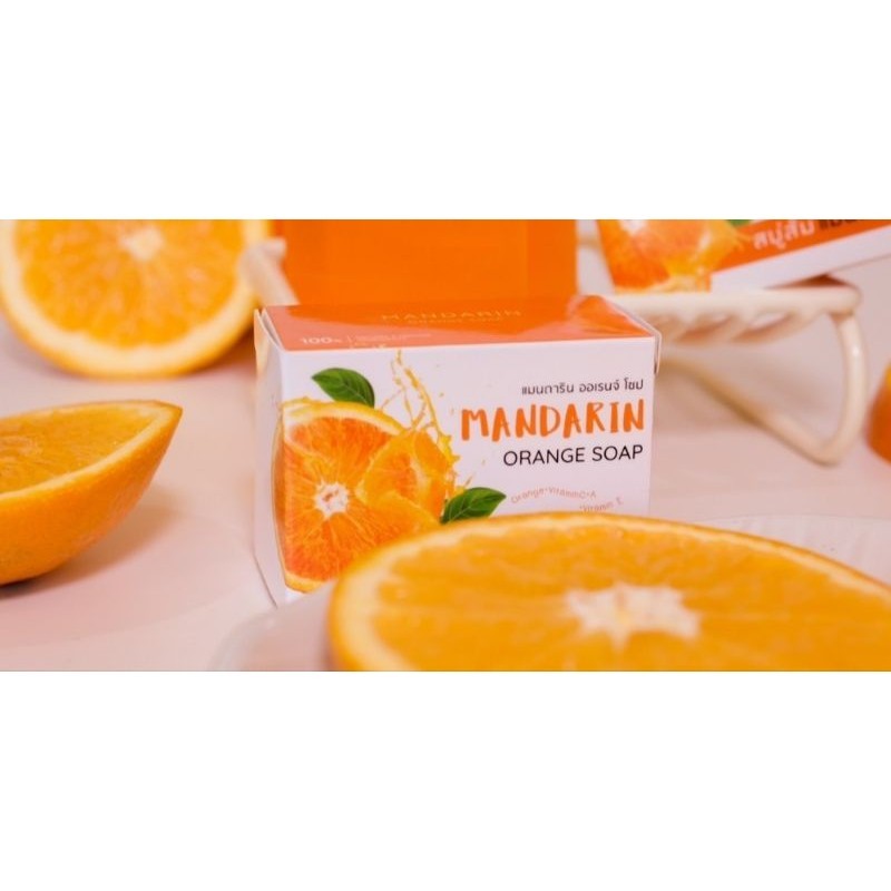 สบู่ส้ม แมนดารีน MANDARIN ORANGE  กลิ่นหอมส้มสดชื่น ทำความสะอาดผิวหน้าหมดจด ขนาด 60 g. - รูปที่ 4
