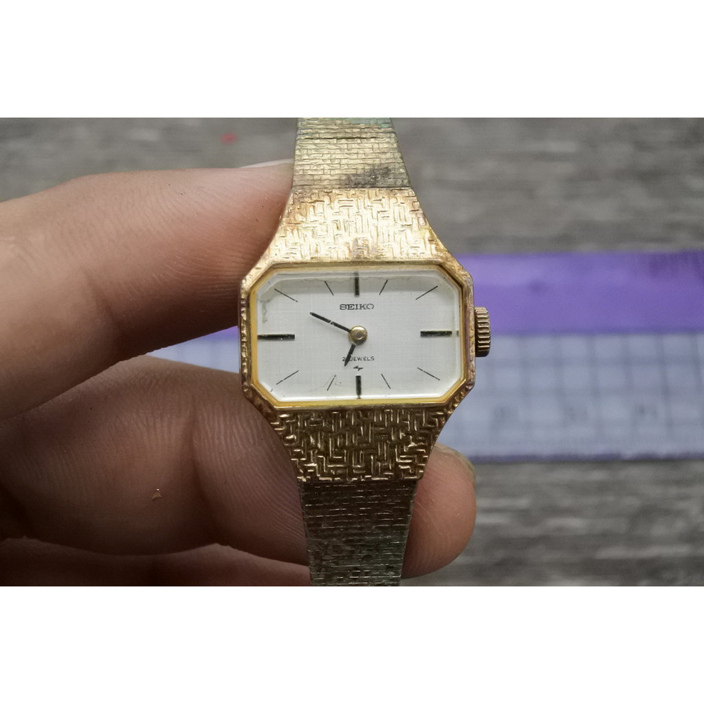 นาฬิกา Vintage มือสองญี่ปุ่น Seiko Hi-beat 11 3870 White Dial ผู้หญิง ทรง8เหลี่ยม ระบบ ไขลาน ขนาด22mm