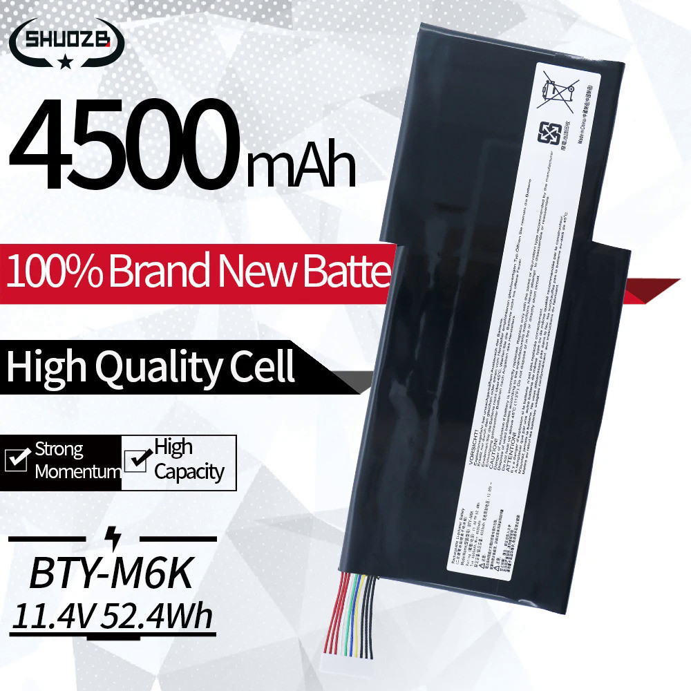 BTY-M6K Laptop Battery For MSI MS-17B4 MS-16K3 GF63 Thin 8RD 8RD-031TH GF75 Thin 3RD 8RC 9SC GF65 7RG-005 GS63VR-7RG Thi