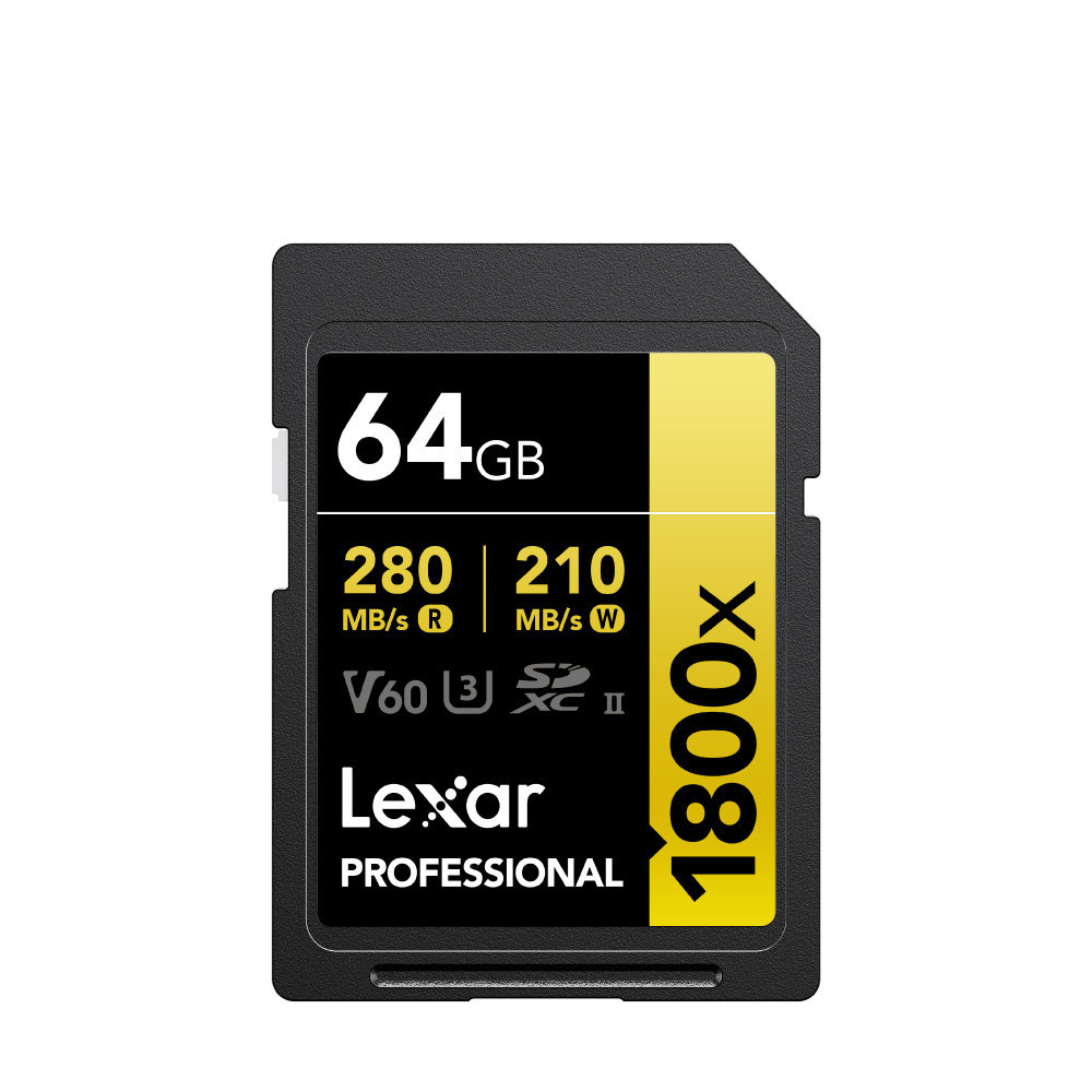การ์ดหน่วยความจำ เอสดีการ์ด LEXAR SD1800X 64GB UHS-II U3 V60 SD CARD FULL-HD 3D 4K RW280/210MB/S (LSD1800064G) GOLD SERIES_3