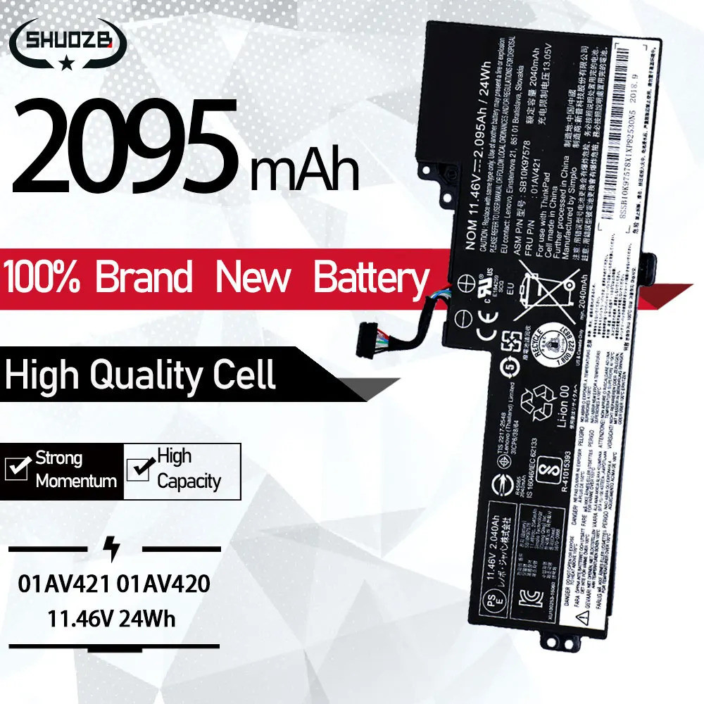 New Laptop Battery For Lenovo ThinkPad T470 T480 A475 A485 A285 TP25 01AV419 01AV420 01AV421 01AV489